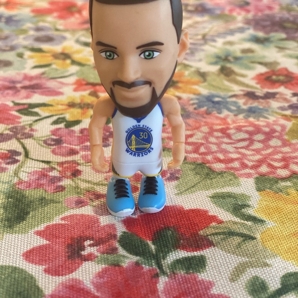 Steph Curry NBA Baller Warriors Basketball Action Figure with Blue Shoes